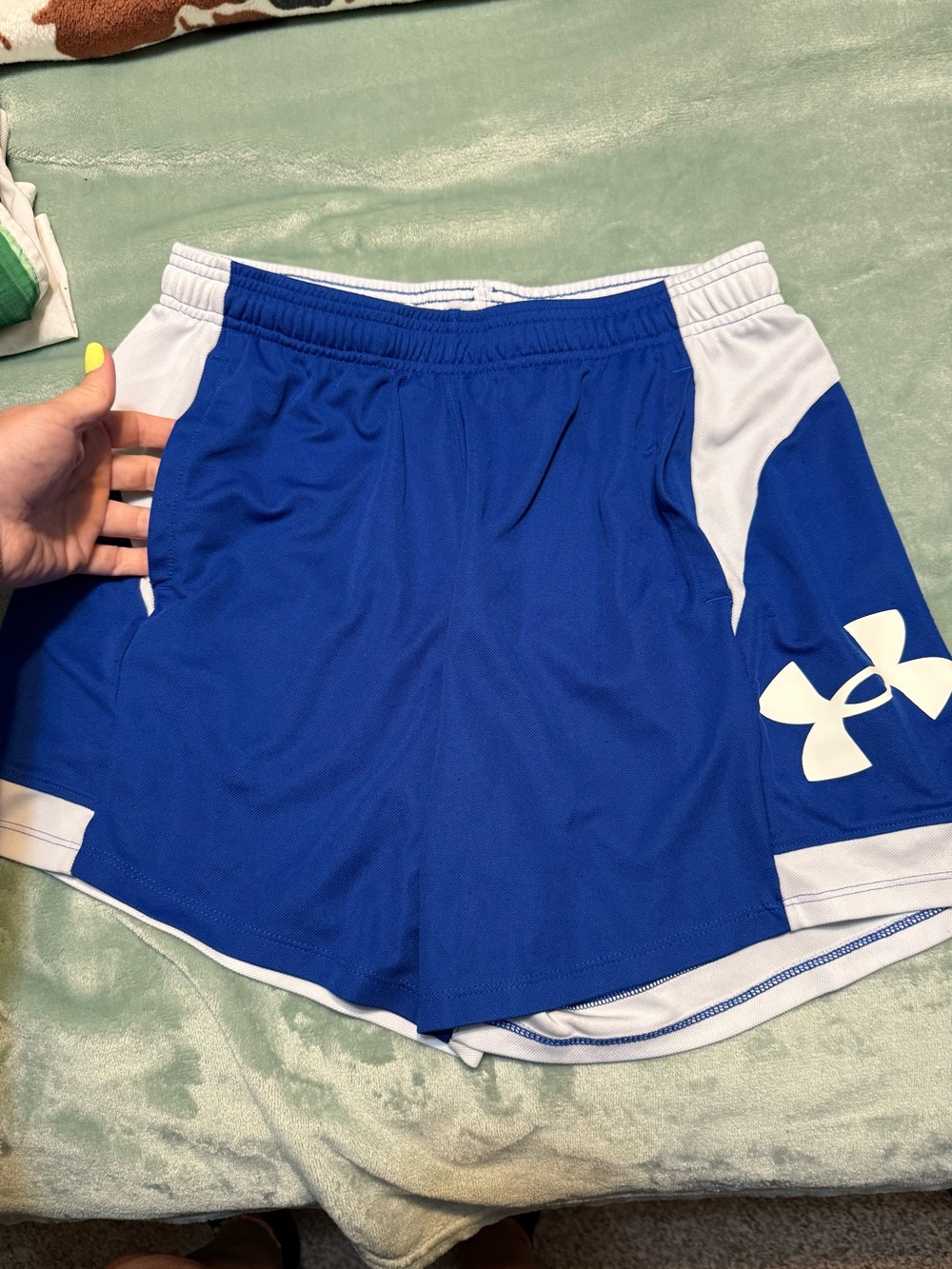 Under Armour Blue and White Women's Athletic Shorts
